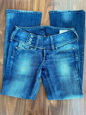 Diesel CHEROCK Blue Jeans, W 27 L 30, Like New, Denim, Made in Italy, Low Rise